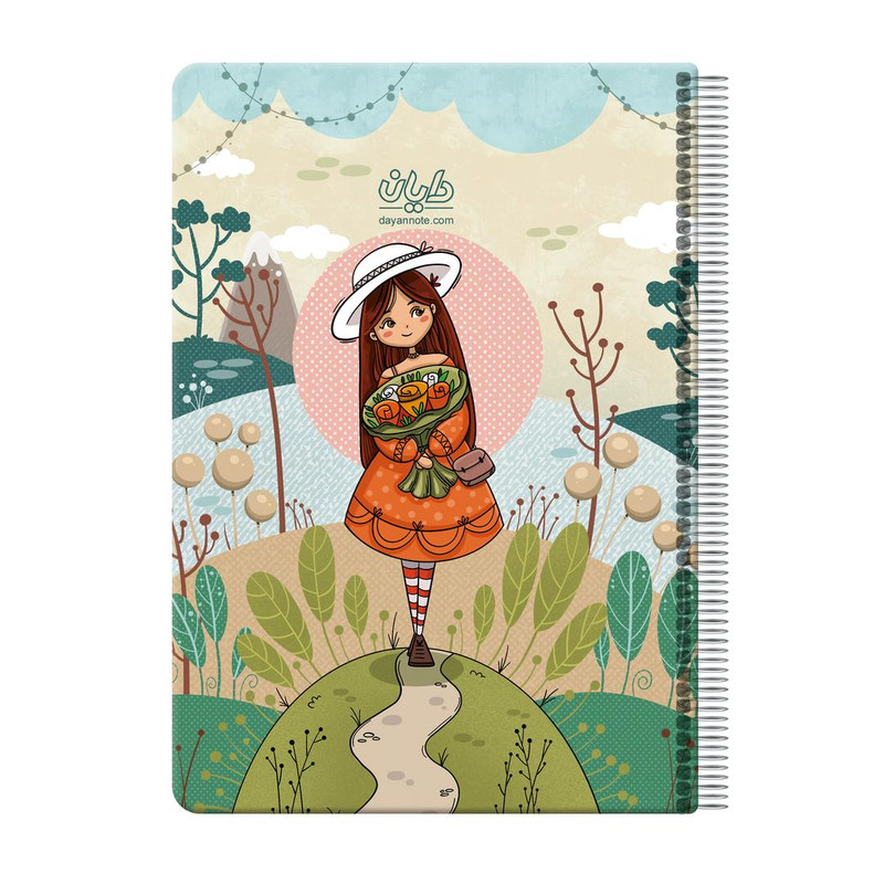 دفتر مشق 50 برگ دایان مدل حاشیه دار طرح امیلی کد 08