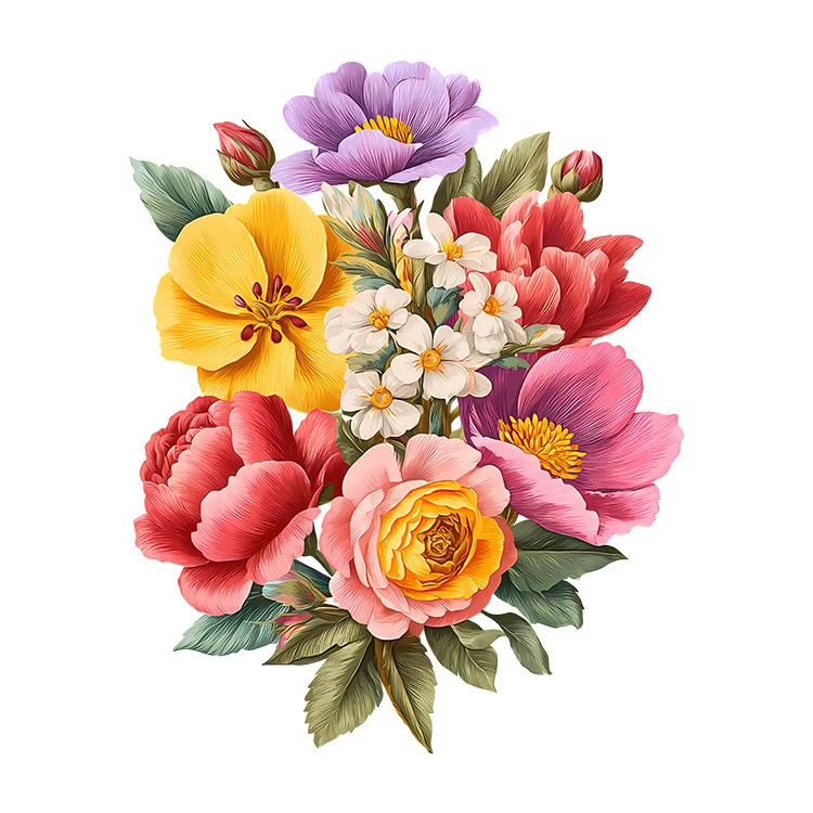 استیکر پارچه و لباس پاد آفرین مدل کارتونی طرح گل کد S6039