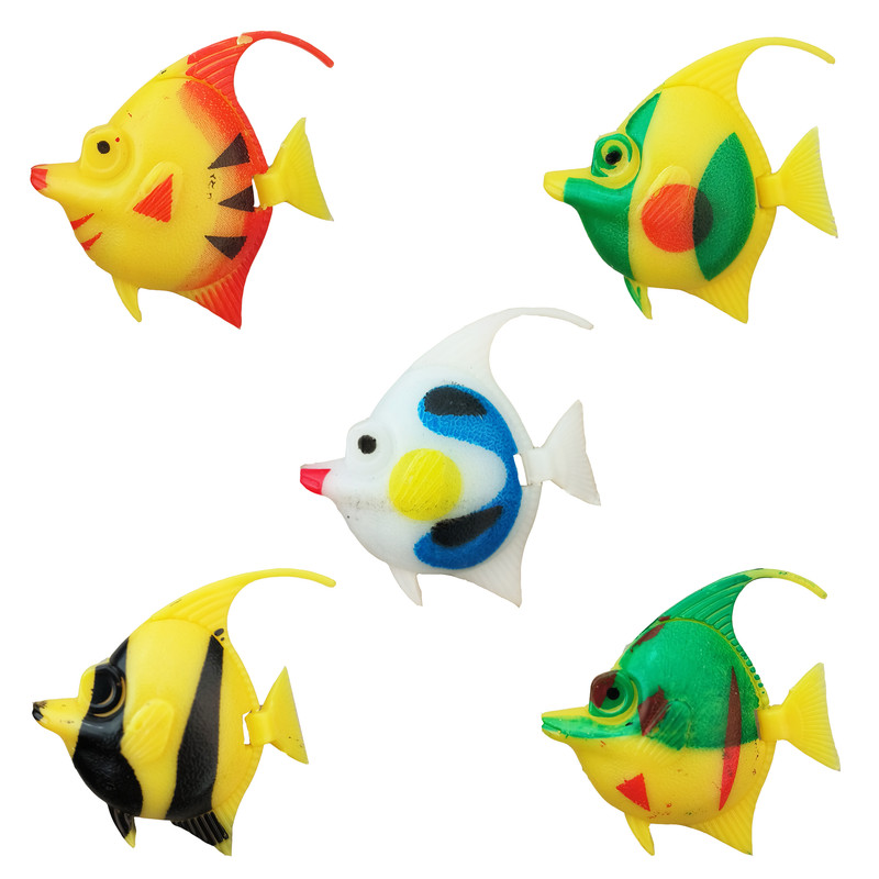 ماهی تزئینی آکواریوم مدل دم متحرک کد M03 مجموعه 5 عددی