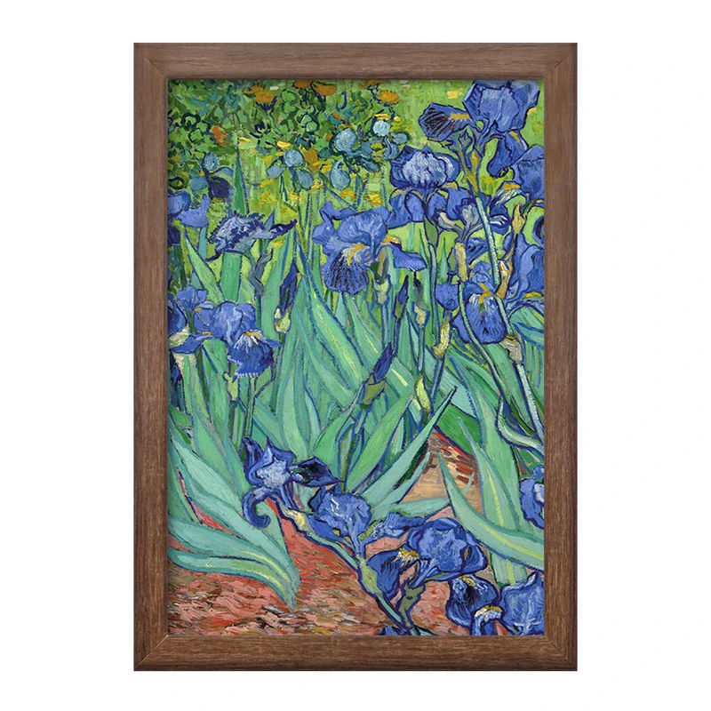 تابلو خندالو طرح نقاشی گل های زنبق اثر ونسان ونگوگ کد 25458