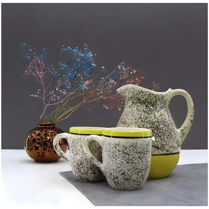 ست 7 تکه پارچ و لیوان سرامیکی مدل مرمری