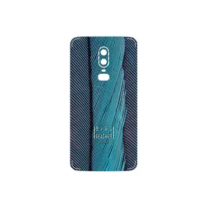 MAHOOT Turquoise feathers Cover Sticker for OnePlus 6