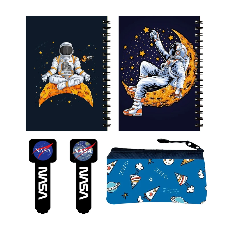 بسته لوازم تحریر مدل فضانورد کد 33 مجموعه 5 عددی