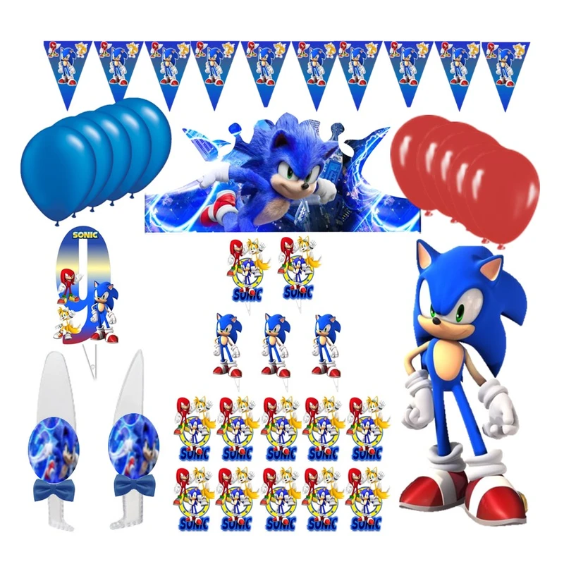 مجموعه 38 عددی دکور تم تولد مدل سونیک کد 09