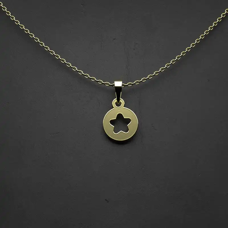 گردنبند طلا 18 عیار زنانه مدوپد مدل ستاره کد Z2-1-1051