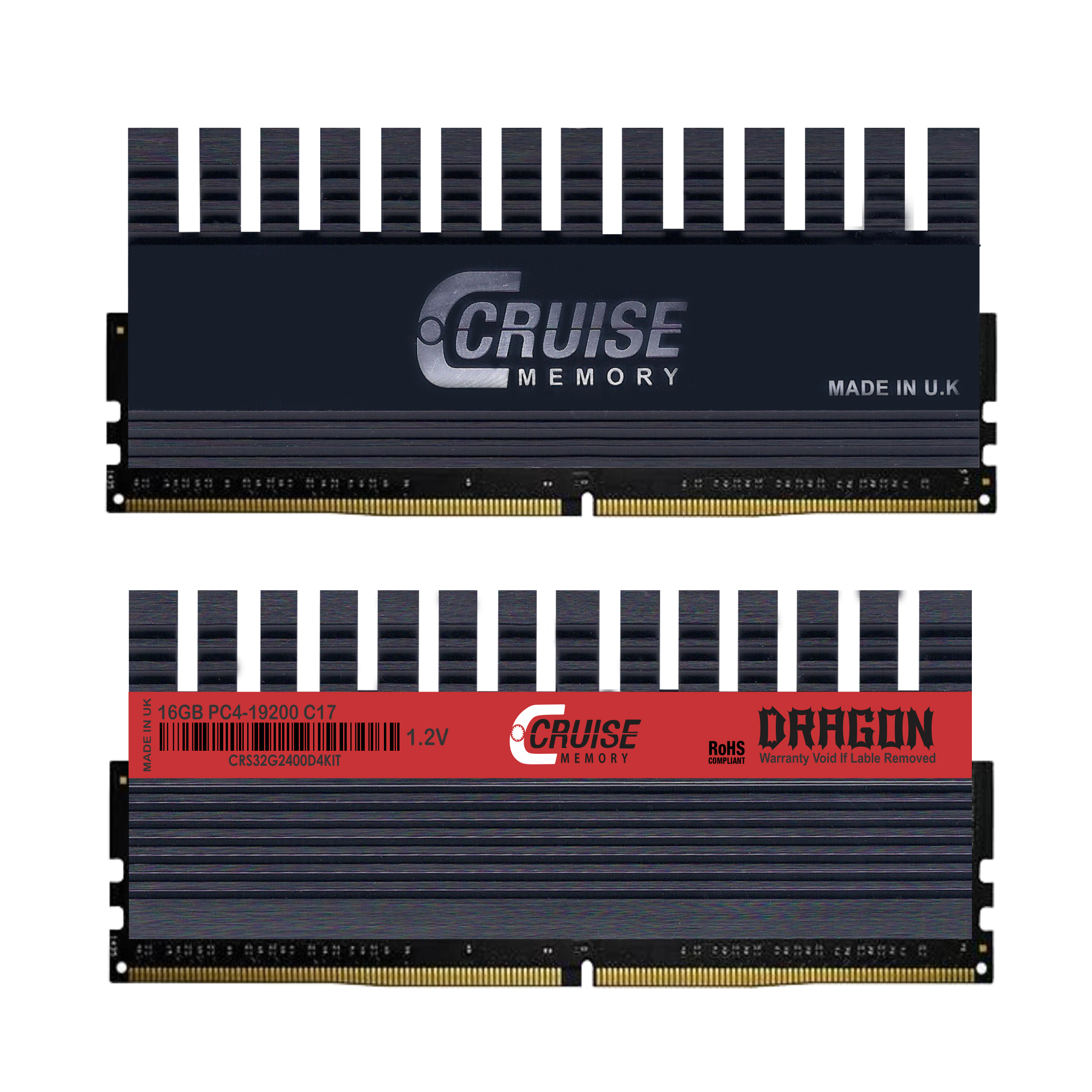 رم دسکتاپ DDR4 دو کاناله 2400 مگاهرتز CL17 کروز مموری مدل DRAGON ظرفیت 32 گیگابایت 