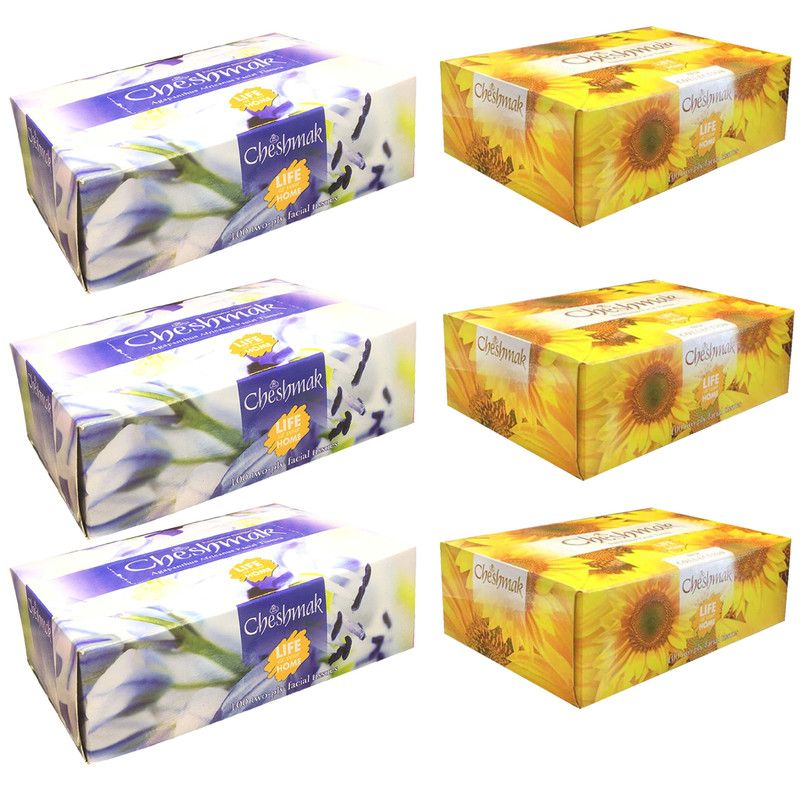 دستمال کاغذی 100 برگ چشمک مدل Agapanthus_Sun مجموعه 6 عددی