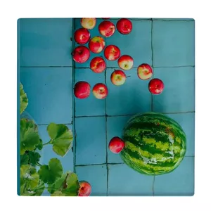 کاشی کارنیلا طرح سیب و هندوانه در حوض مدل لوحی کد klh2354 