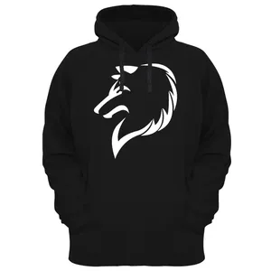 هودی مردانه مدل گرگ کد BH004 رنگ مشکی