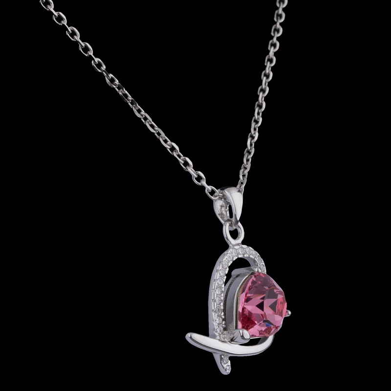 گردنبند نقره زنانه سواروسکی مدل قلب جواهری کد 87454 گردنبند نقره زنانه سواروسکی مدل قلب جواهری کد 87454