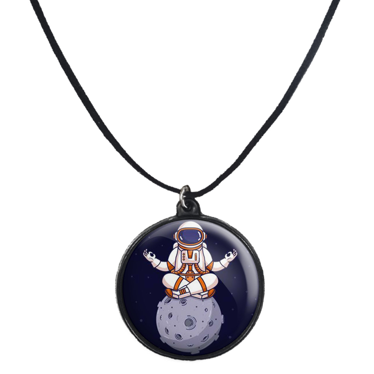 گردنبند پرمانه طرح فضانورد کد pmb.10349 مدل دو طرفه