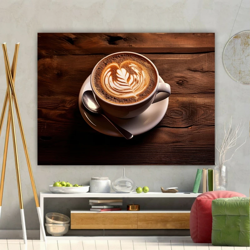  تابلو بوم طرح مخمل فنجان مدل قهوه(2) کد GR1322