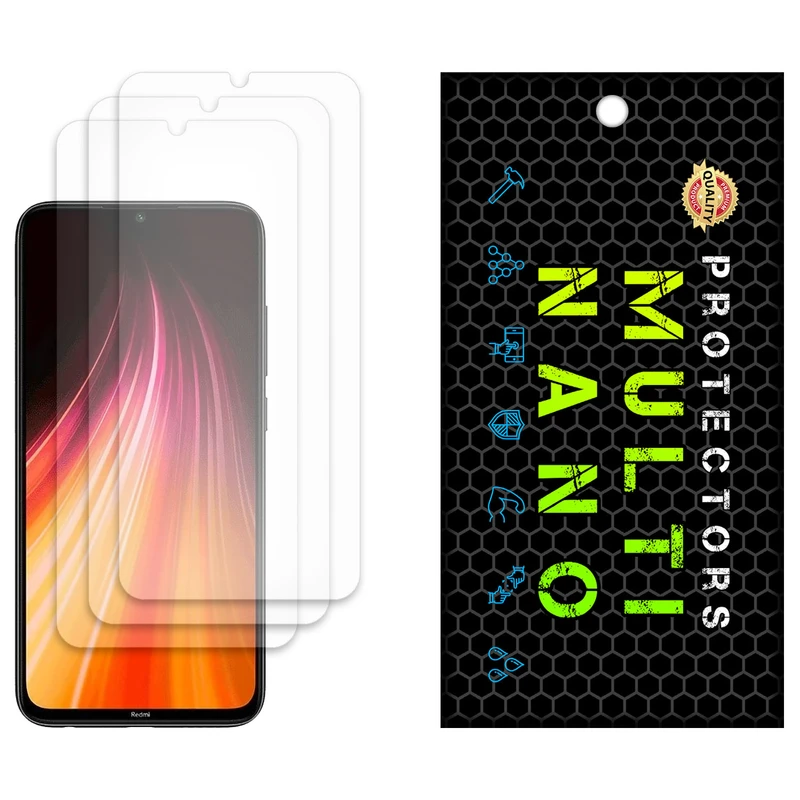 محافظ صفحه نمایش مات مولتی نانو مدل X-S3M مناسب برای گوشی موبایل شیائومی Redmi Note 8 بسته سه عددی