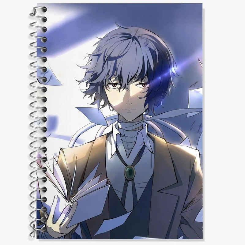 دفتر زبان 50 برگ خندالو مدل دو خط طرح دازای اوسامو انیمه سگ های ولگرد بانگو کد 13678