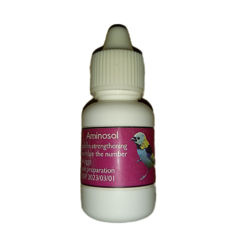 محلول افزایش تخم پرندگان زینتی آمینوسل کد A001 حجم 10میلی لیتر