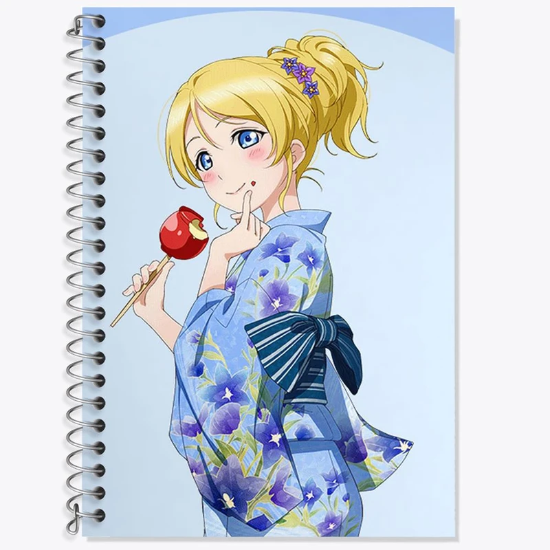 دفتر زبان 50 برگ خندالو مدل سه خط طرح الی ایاسه انیمه لاو لایو Love Live کد 18284