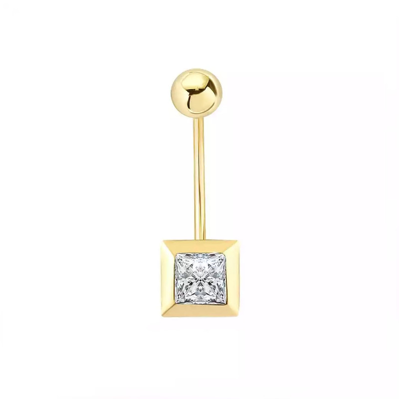 پیرسینگ طلا 18 عیار زنانه گالری روبی مدل مربع