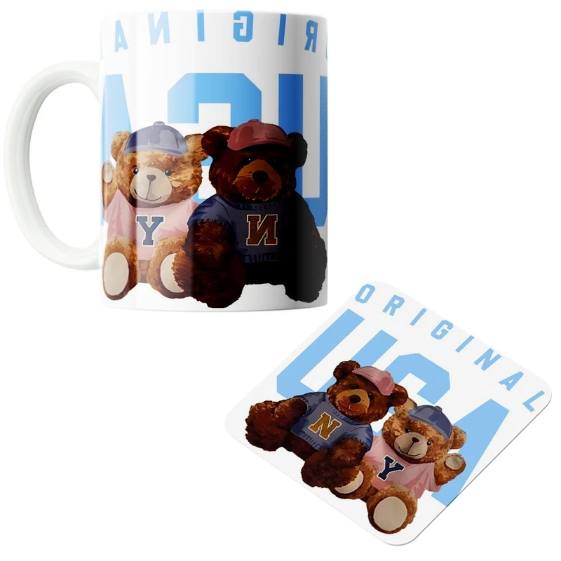 ماگ پاد آفرین مدل خرس های دوقلو کد47