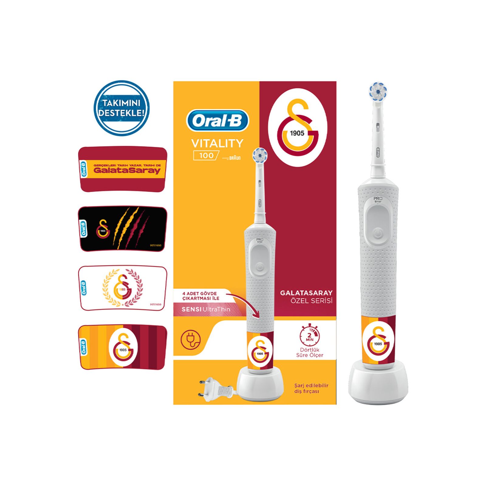 مسواک برقی اورال-بی مدل Vitality 100 Sensi UltraThin Galatasaray -  - 4