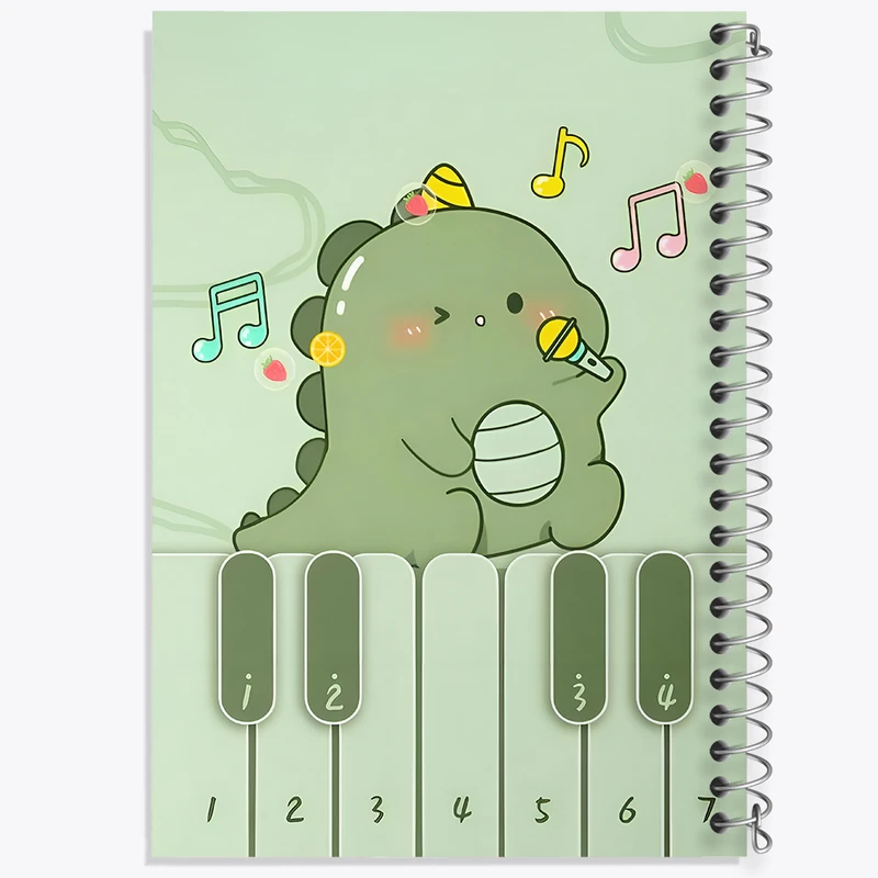 دفتر شطرنجی 50 برگ خندالو طرح دایناسور کیوت کد N5152