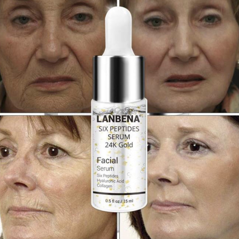 سرم ضد چروک لنبنا مدل طلا 24k حجم 15 میلی لیتر