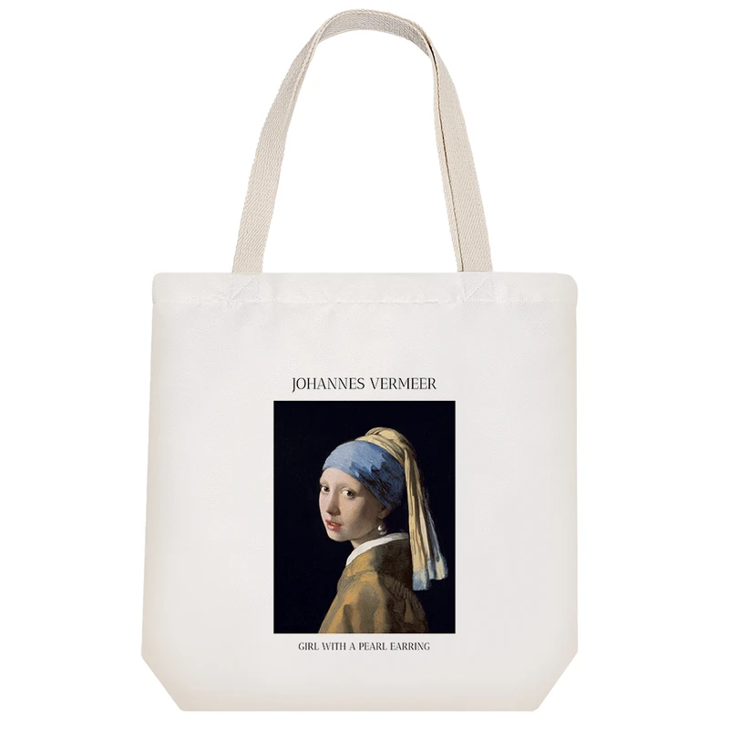 ساک خرید خندالو مدل دختری با گوشواره مروارید کد H2041