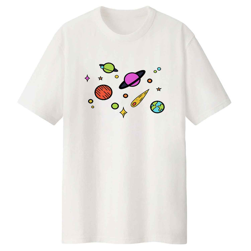 تی شرت لانگ آستین کوتاه مردانه مدل سیاره ها کد LL176 S