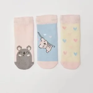 جوراب دخترانه ال سی وایکیکی مدل کوالا بسته 3 عددی