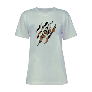 تی شرت آستین کوتاه زنانه مدل ببر کد L148 رنگ طوسی