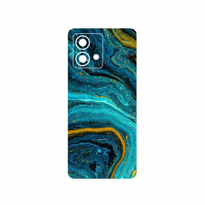 برچسب پوششی ماهوت مدل Turquoise marblewith golden streaks مناسب برای گوشی موبایل موتورولا Moto G84