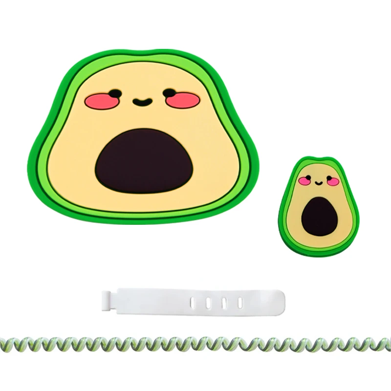 محافظ کابل وال کیس طرح آواکادو به همراه محافظ شارژر دیواری مجموعه 4 عددی