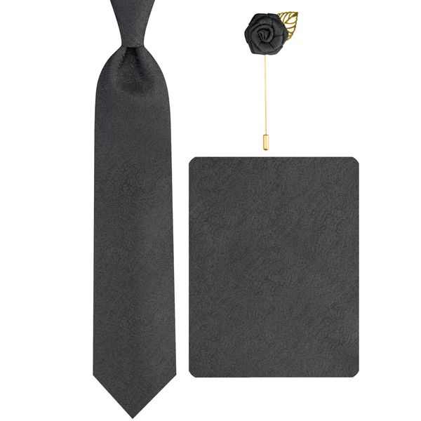 ست کراوات و دستمال جیب و گل کت مردانه جیان فرانکو روسی مدل GF-PA704RE-BK ست کراوات و دستمال جیب و گل کت مردانه جیان فرانکو روسی مدل GF-PA704RE-BK