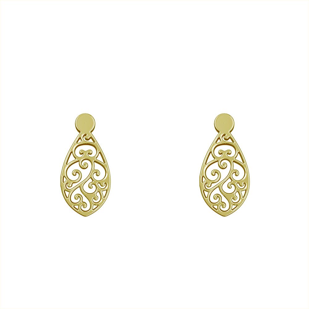 گوشواره طلا 18 عیار زنانه مدوپد مدل هندسی کد GA1-12221 -  - 2