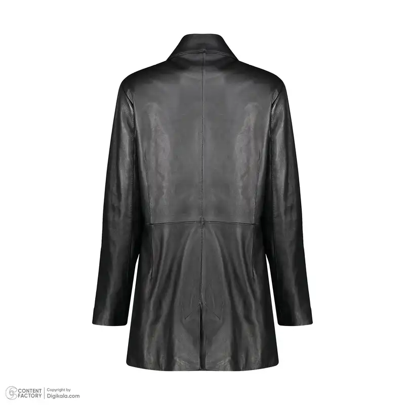 کت چرم زنانه چرم مشهد مدل b0480-001 رنگ مشکی