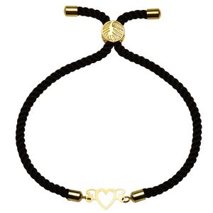 دستبند طلا 18 عیار زنانه کرابو طرح قلب مدل Kr1511