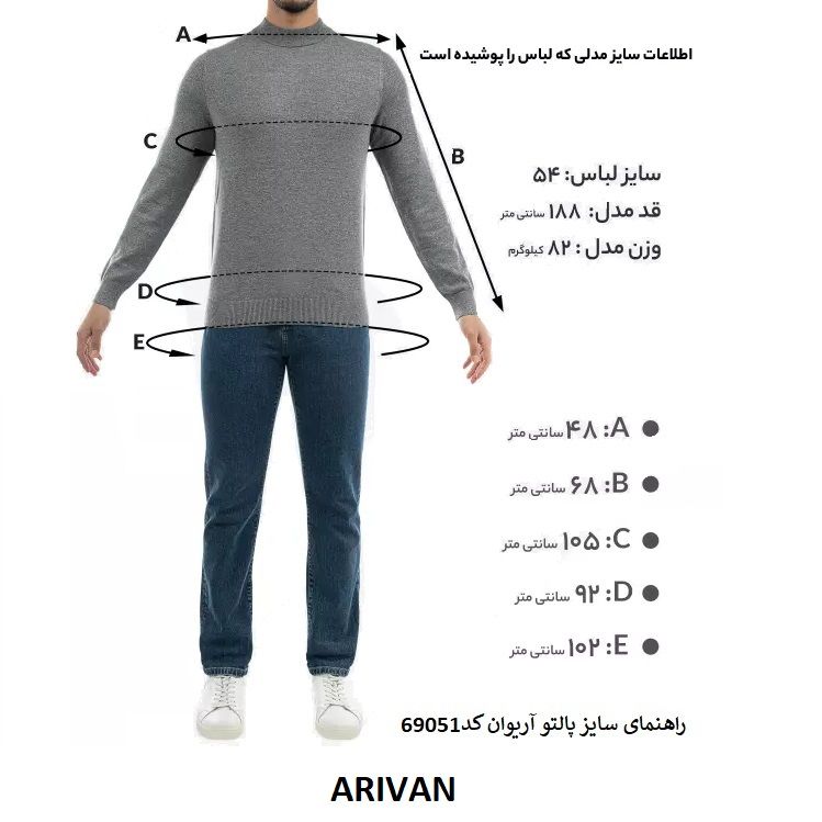 پالتو مردانه آریوان مدل 69051 -  - 6