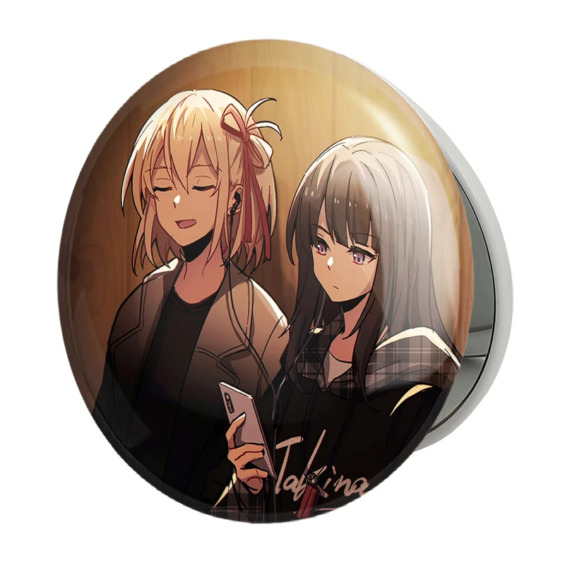 آینه جیبی خندالو طرح تاکینا و چیساتو انیمه لیکوریس ریکویل Lycoris Recoil مدل تاشو کد 22987 