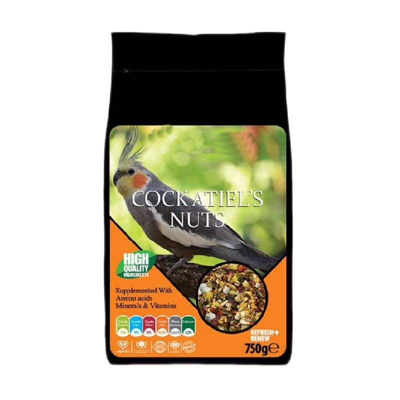 غذای خشک عروس هلندی مدل Cockatiles Nuts وزن 750 گرم