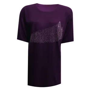 تی شرت آستین کوتاه زنانه مدل فانریپ نگینی سنجاقک کد DKCOP 270