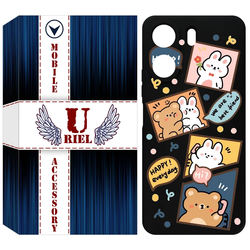 کاور یوریل قاب مدل KSH کد 19 طرح خرگوش و خرس مناسب برای گوشی موبایل شیائومی Redmi 13C 4G / Poco C65