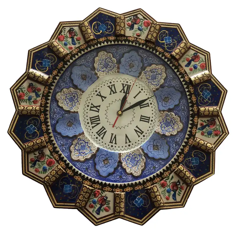 ساعت خاتم کاری طرح گل و مرغ کد DF552