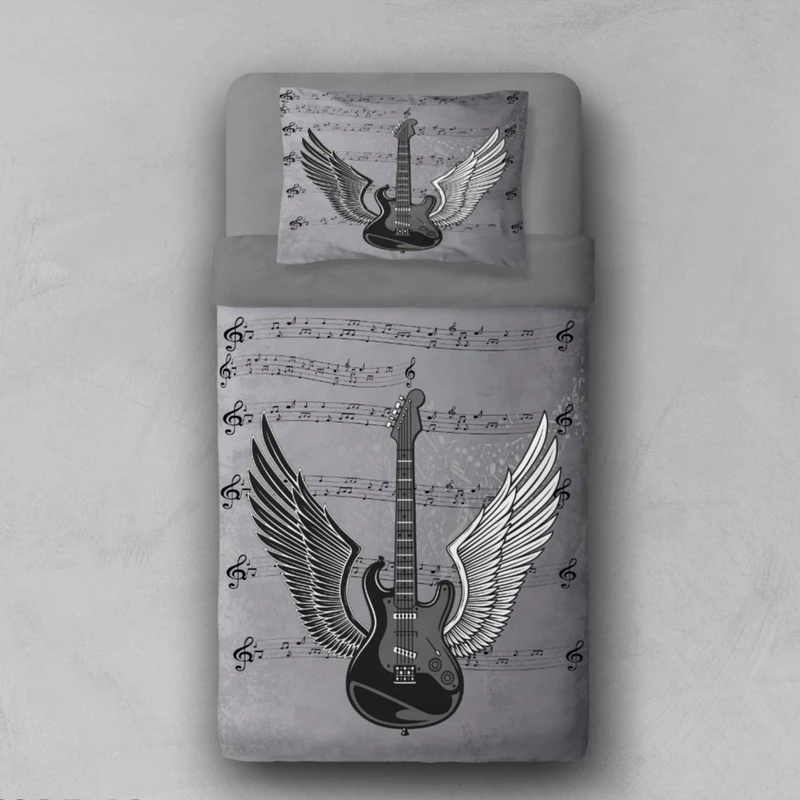 سرویس خواب 1 نفر 4 تکه مدل گیتار بالدار کد 744