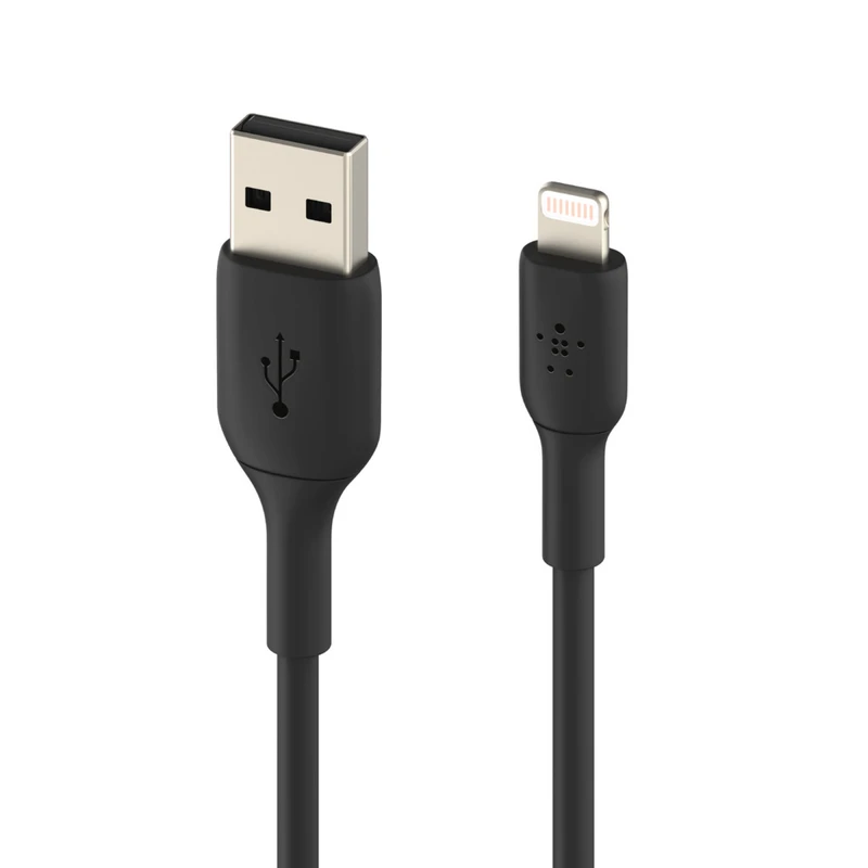 کابل تبدیل USB به لایتنینگ بلکین مدل CAA001bt1MBK2PK طول 1 متر بسته 2 عددی