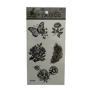 تتو موقت طرح گل و پروانه کد 8