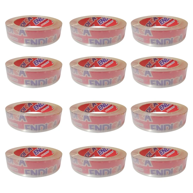 چسب نواری اندیکا مدل بی صدا عرض 2.5 سانتی متر بسته 12 عددی