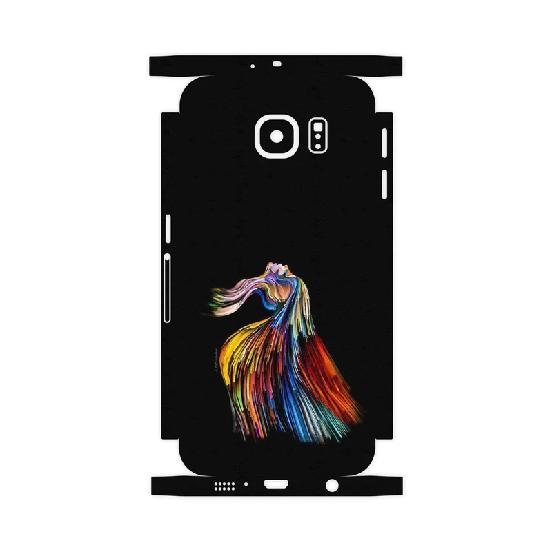 برچسب پوششی ماهوت مدل Rainbow Hair Digital Art-FullSkin مناسب برای گوشی موبایل سامسونگ Galaxy S6 Edge