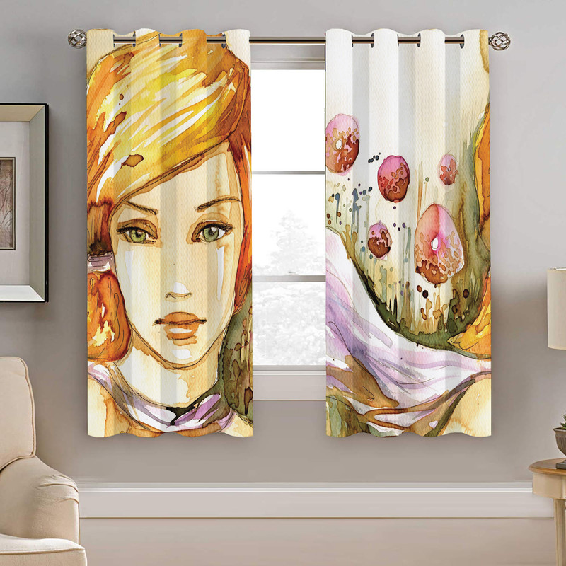 پرده نیروانا طرح چهره مدل هازان کد 8521 سایز 140×200 سانتی متر