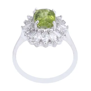 انگشتر نقره زنانه مدل سنگ زبرجد کد AWR_973