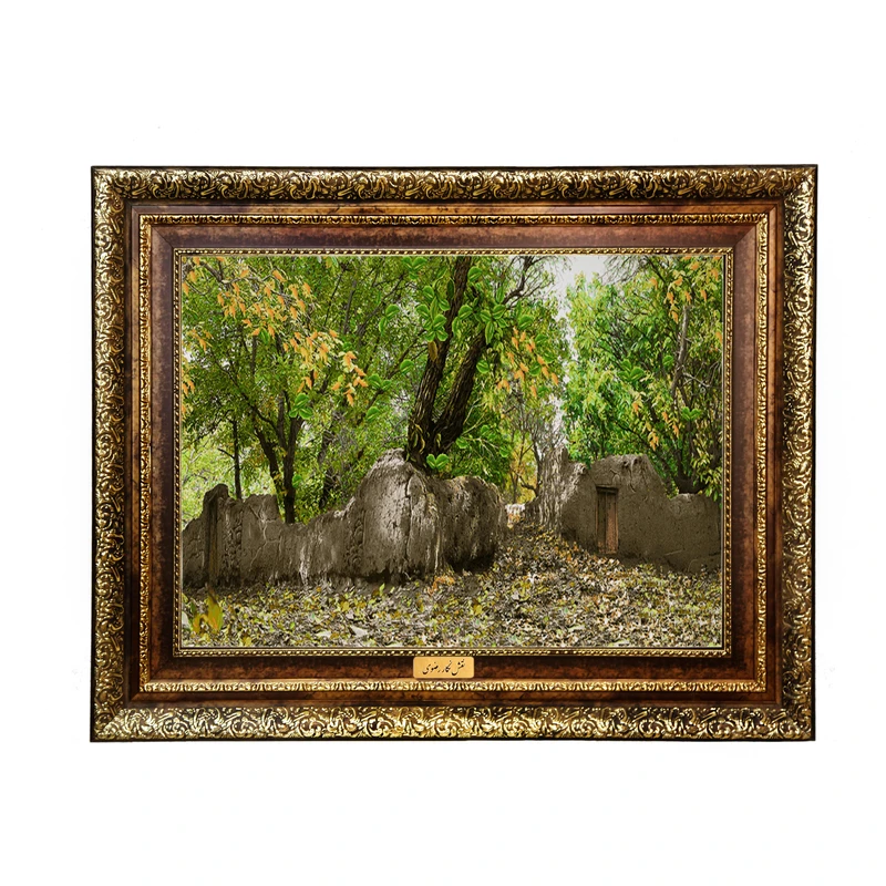 تابلو فرش ماشینی نقش نگار رضوی طرح کوچه باغ کد 1866H