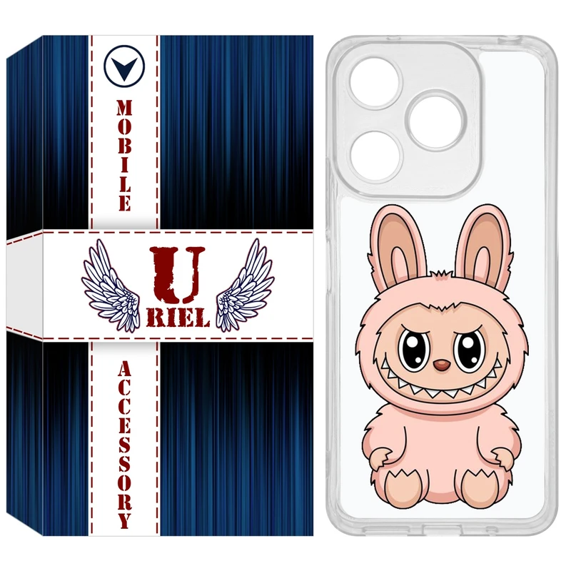 کاور یوریل مدل Clear کد 138 طرح لبوبو Labubu مناسب برای گوشی موبایل شیائومی Redmi 13 / 13x / Poco M6 4G